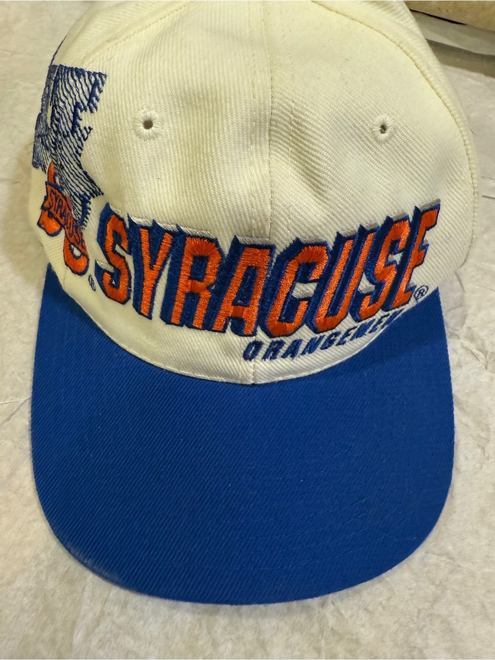 1990’s Syracuse Orangemen White Blue Baseball Cap Sport Specialties Hat RARE